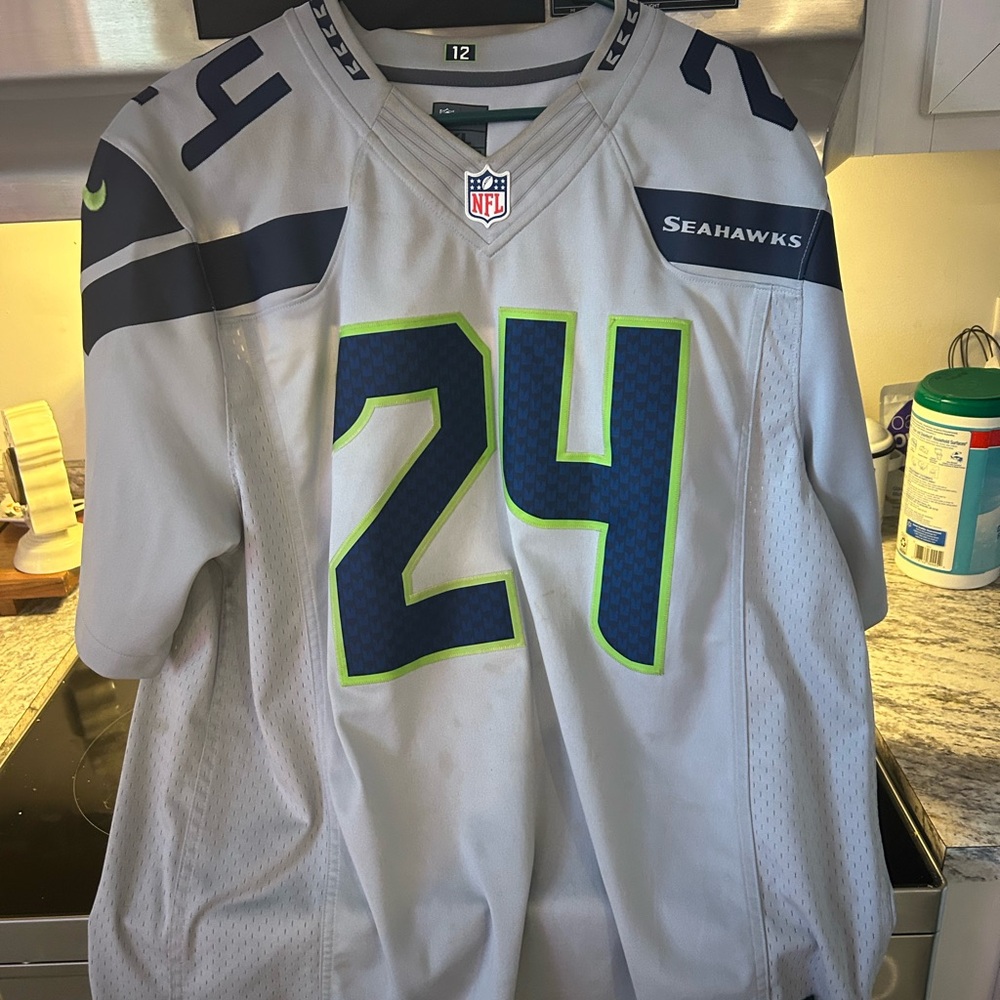 NFL Seahawks Gray and Navy Men's Jersey